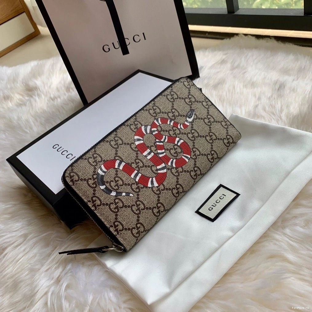 Firstbag ru GUCCI print wallet zip GG Bee around 0804
